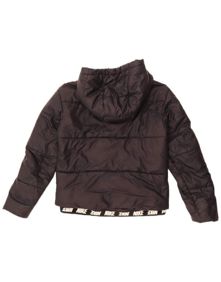 Nike Chaqueta acolchada con capucha para mujer UK 10 Small Poliéster negro
