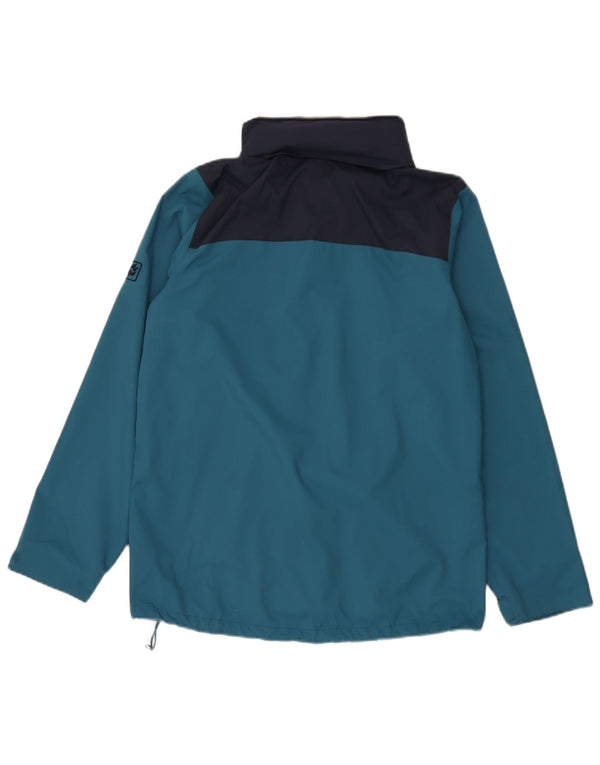 Jack Wolfskin Chaqueta impermeable con capucha para hombre UK 34 Small Azul Colorblock