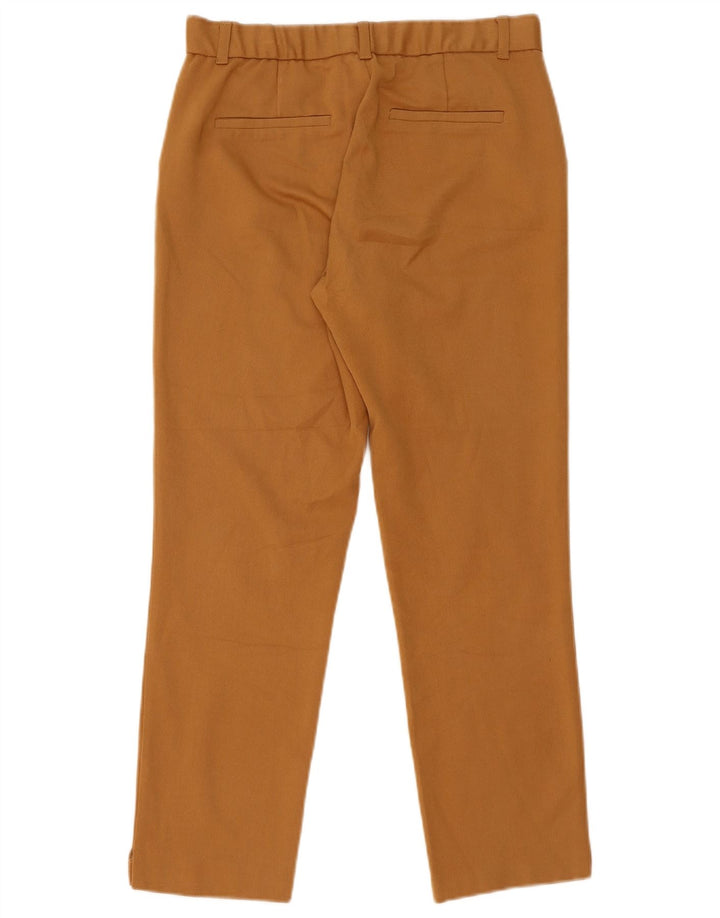 Zara Mujer Pantalón Cropped Slim Medium W28 L25 Marrón Poliéster