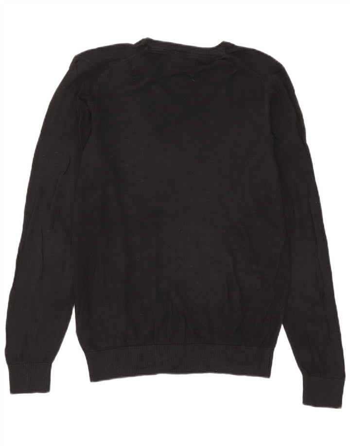 Marks & Spencer Suéter tipo jersey con cuello en V y ajuste regular para mujer UK 40 Small Negro