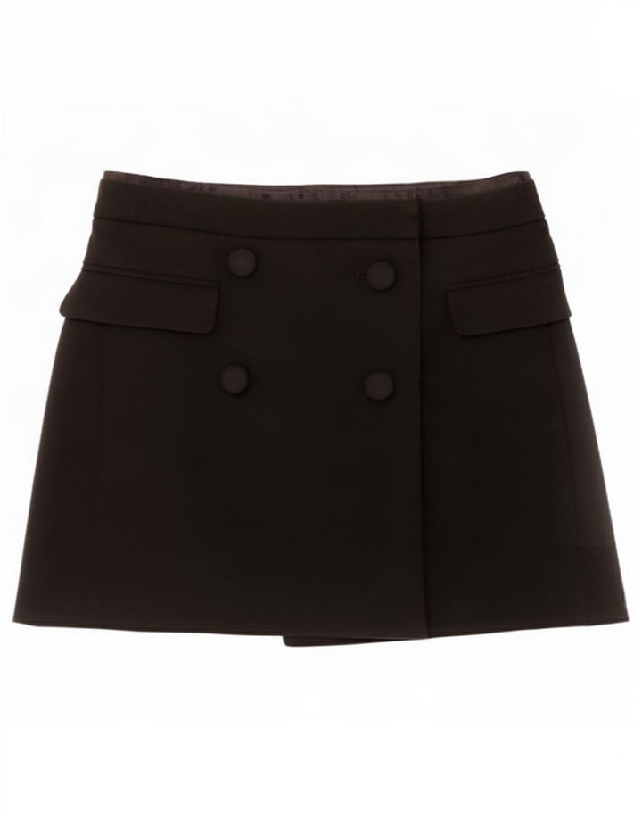 Zara Mujer Minifalda Cruzada Pequeña W26 Negro
