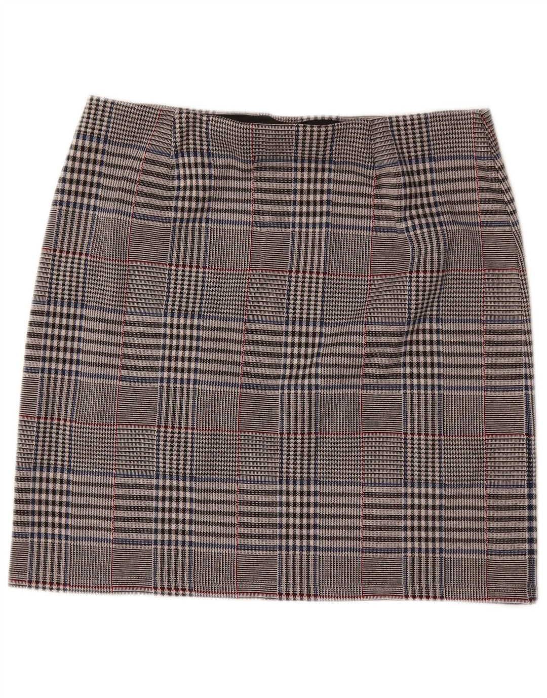 Marks & Spencer Falda recta para mujer UK 44 Grande W32 Poliéster a cuadros gris