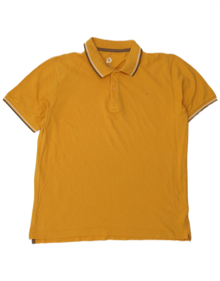 DACK'S Polo para hombre de algodón amarillo grande