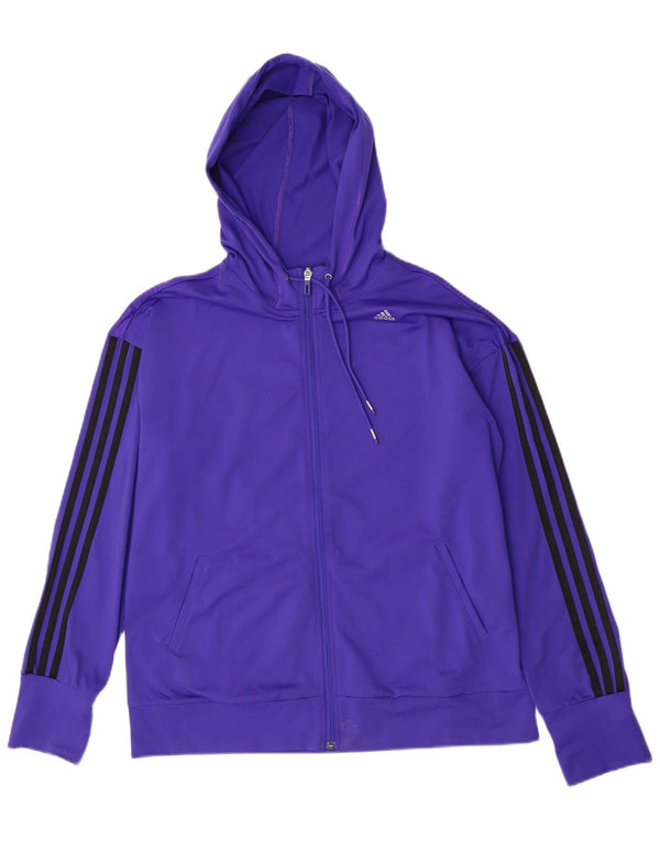 Adidas Climacool Zip Sudadera con capucha para mujer UK 20/22 XL Púrpura Rayas