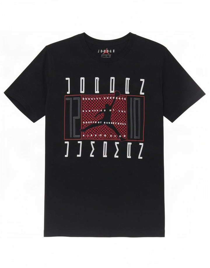 Jordan - Camiseta gráfica para niños de 12 a 13 años, talla grande, color negro