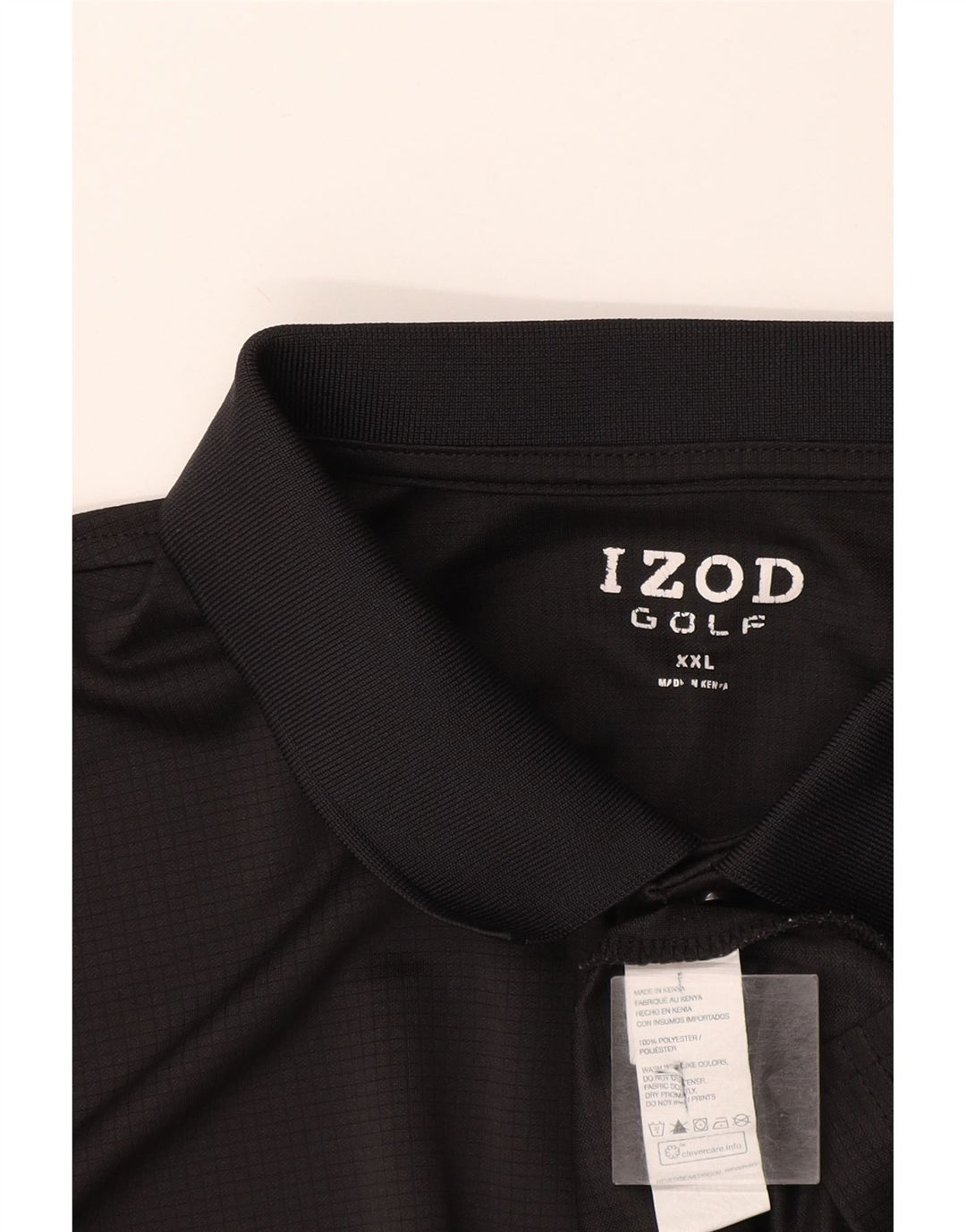 Polo Izod Hombre 2XL Poliéster Negro