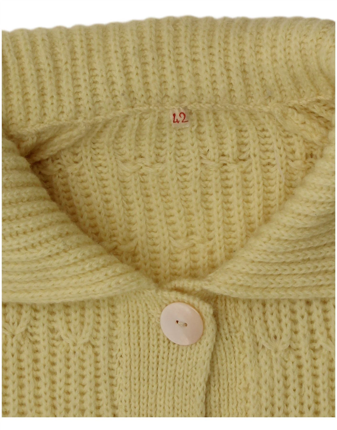 Vintage mujer Cardigan suéter IT 42 amarillo medio