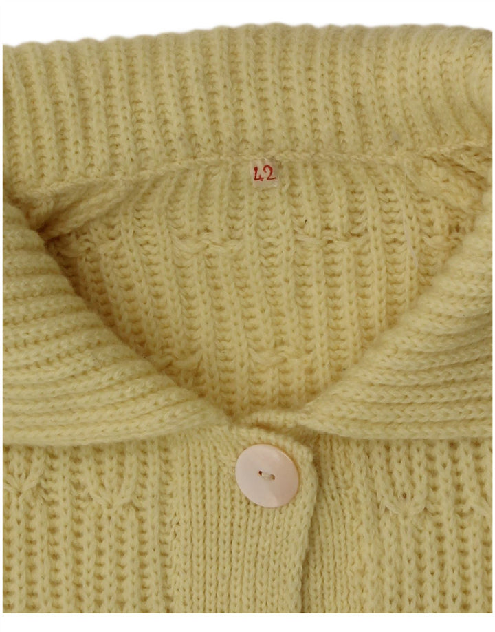Vintage mujer Cardigan suéter IT 42 amarillo medio