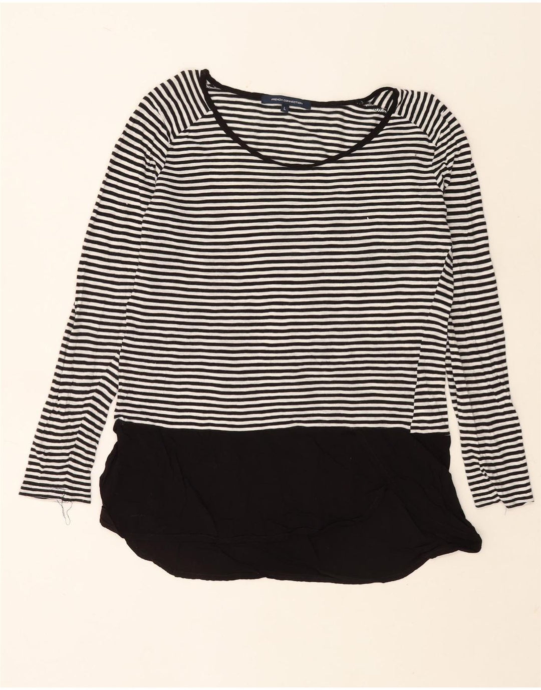 French Connection Top tipo túnica para mujer UK 46 Grande Algodón a rayas blancas