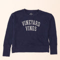 VINEYARD VINES Womens Oversized Sweatshirt Jumper UK 6 XS Navy Blue Vintage Vineyard Vines and Second-Hand Vineyard Vines from Messina Hembry 
