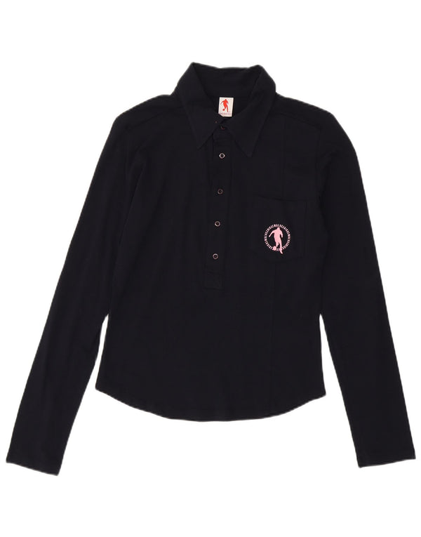 Bikkembergs Camisa tipo pulóver para mujer UK 12 Medium Azul marino Algodón