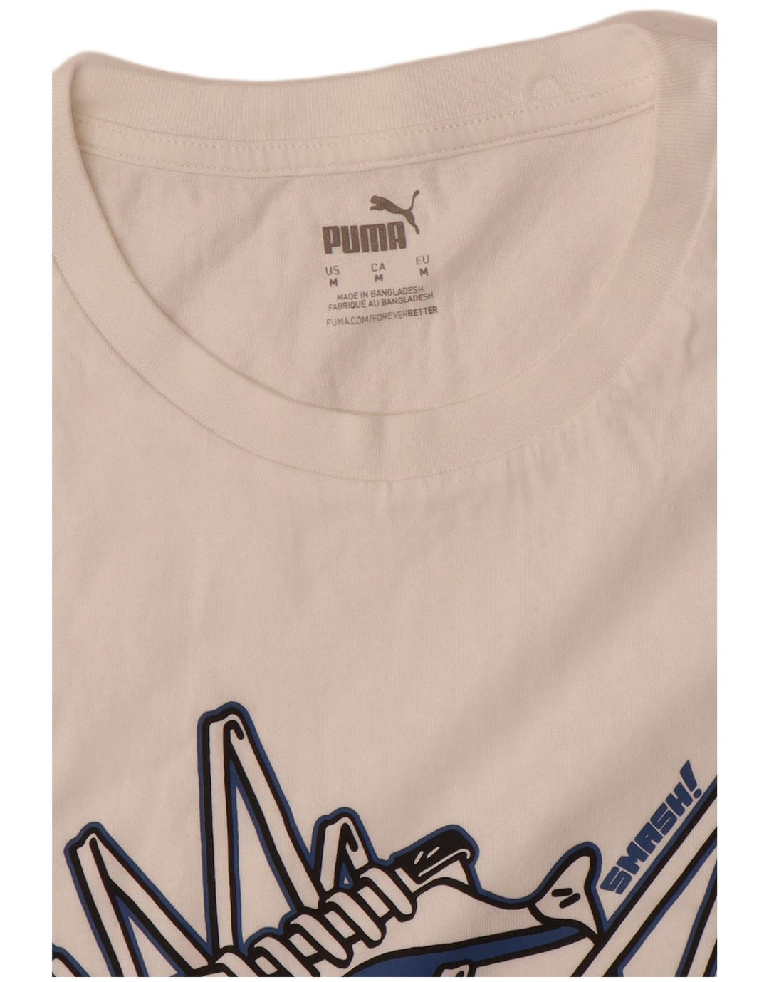 Puma Hombre Camiseta Gráfica Top Medium Blanco