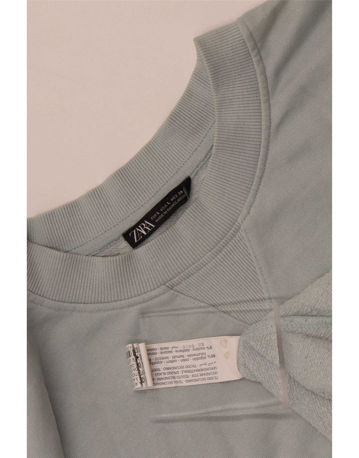 Zara Hombre Sudadera Jumper Large Azul Algodón