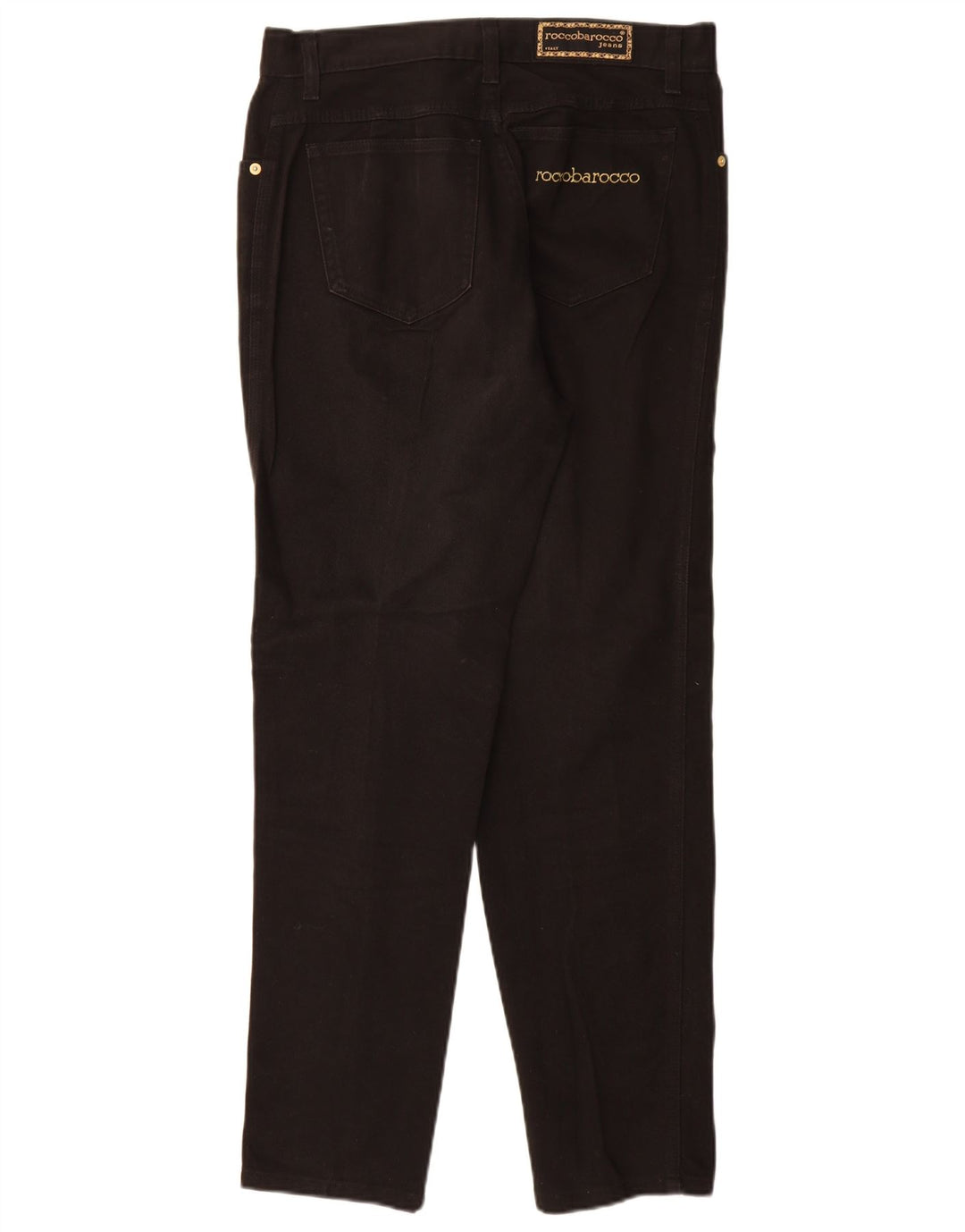 Roccobarocco Vaqueros cónicos para mujer EU 40 Medium W32 L30 Negro