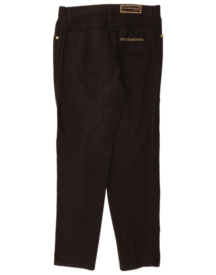 Roccobarocco Vaqueros cónicos para mujer EU 40 Medium W32 L30 Negro