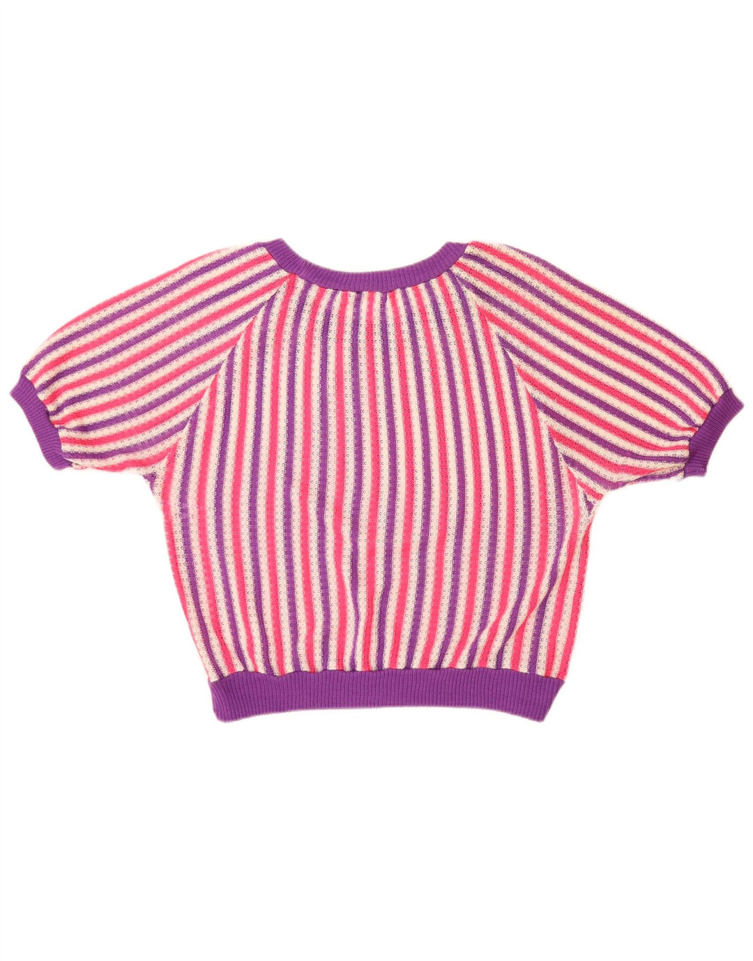 VINTAGE Mujer Barco Cuello Jersey Suéter Reino Unido 14 Grande Multicolor Rayas