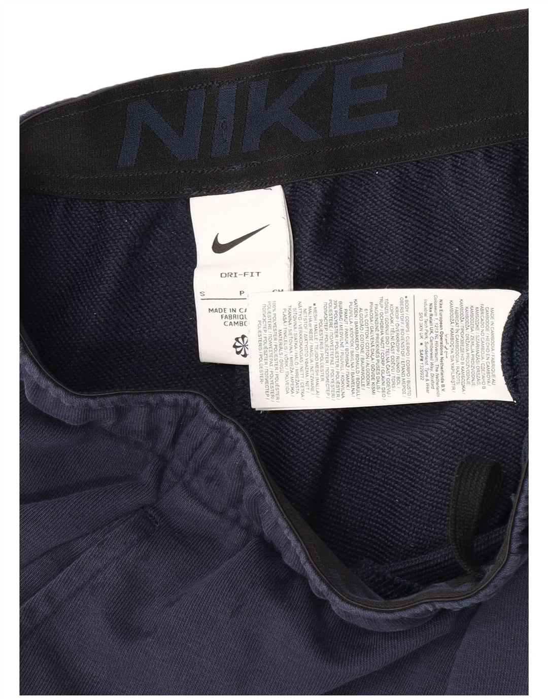 Nike Dri Fit - Pantalones cortos deportivos para hombre (algodón), color azul marino