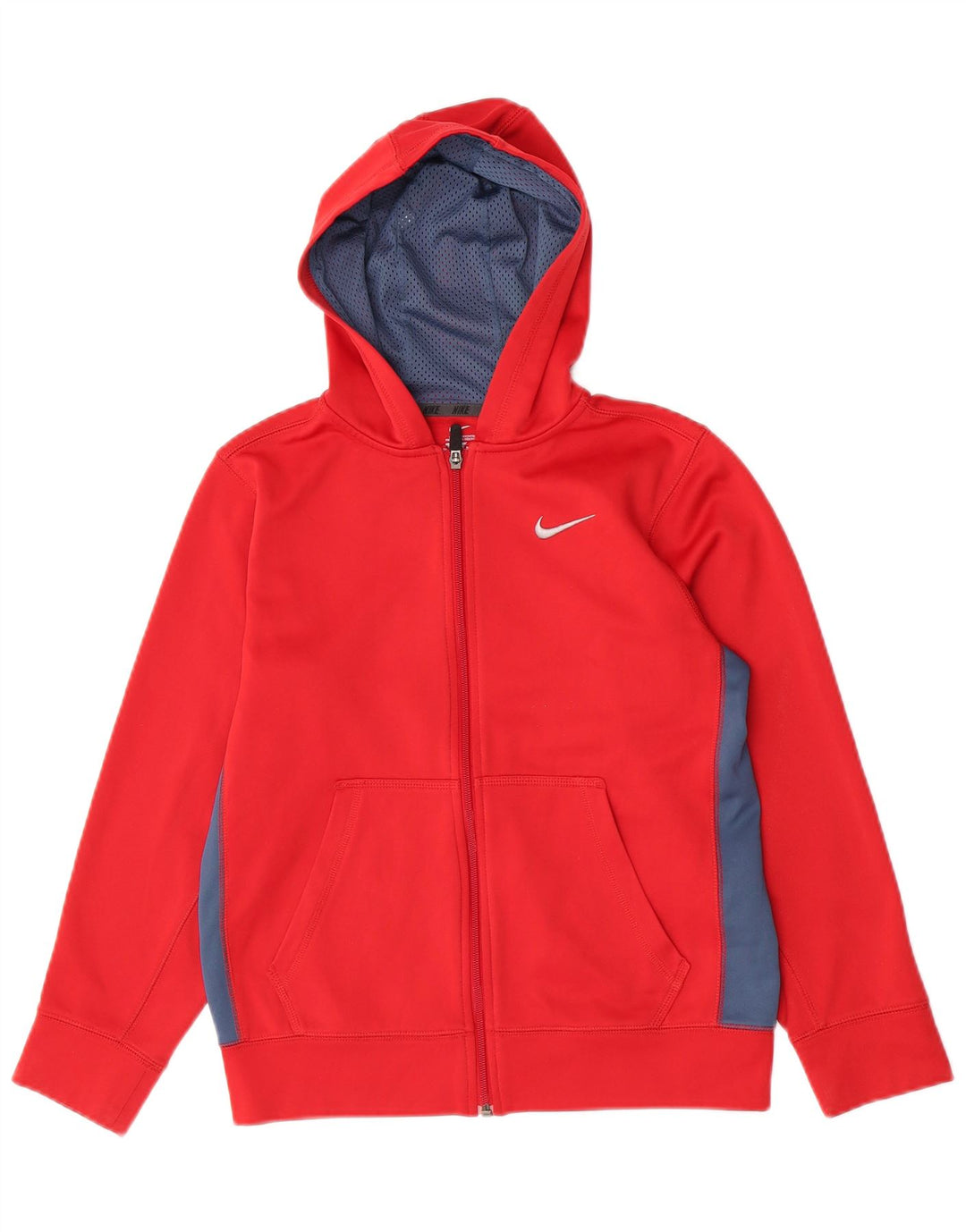 Nike Sudadera con capucha y cremallera para niños 12-13 años Grande Rojo Colorblock Poliéster