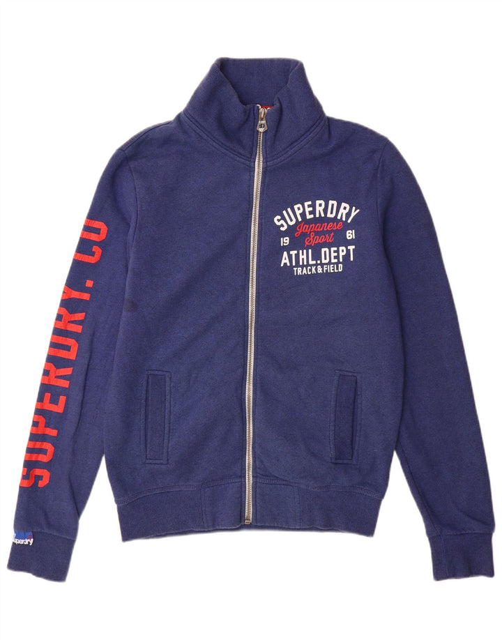 Superdry Chaqueta de chándal con gráfico gráfico para hombre de algodón azul marino mediano