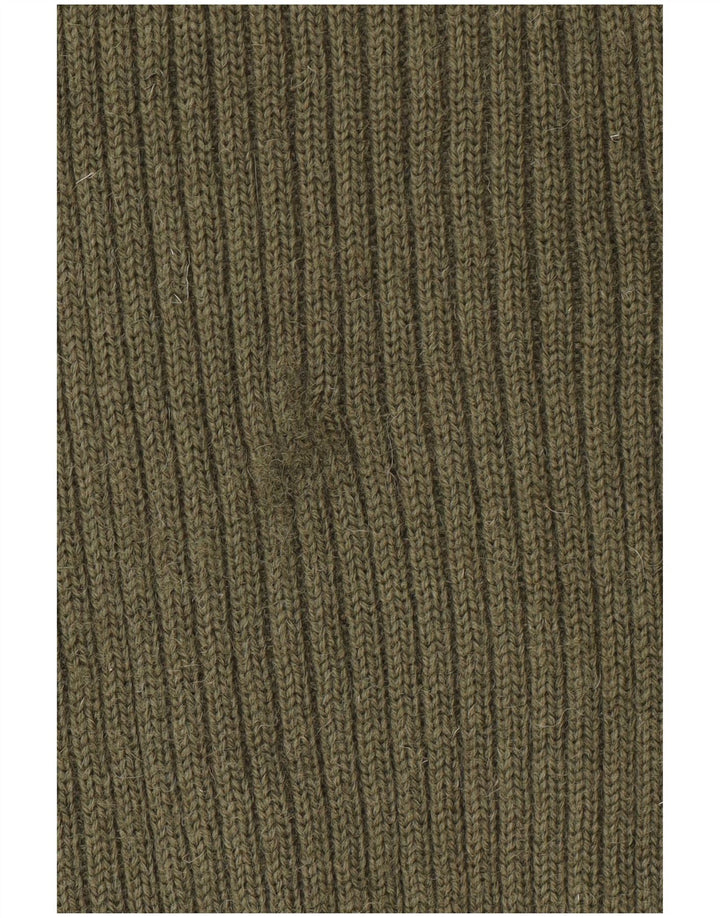 VINTAGE Hombres Militar Cuello Redondo Jersey Suéter Grande Caqui