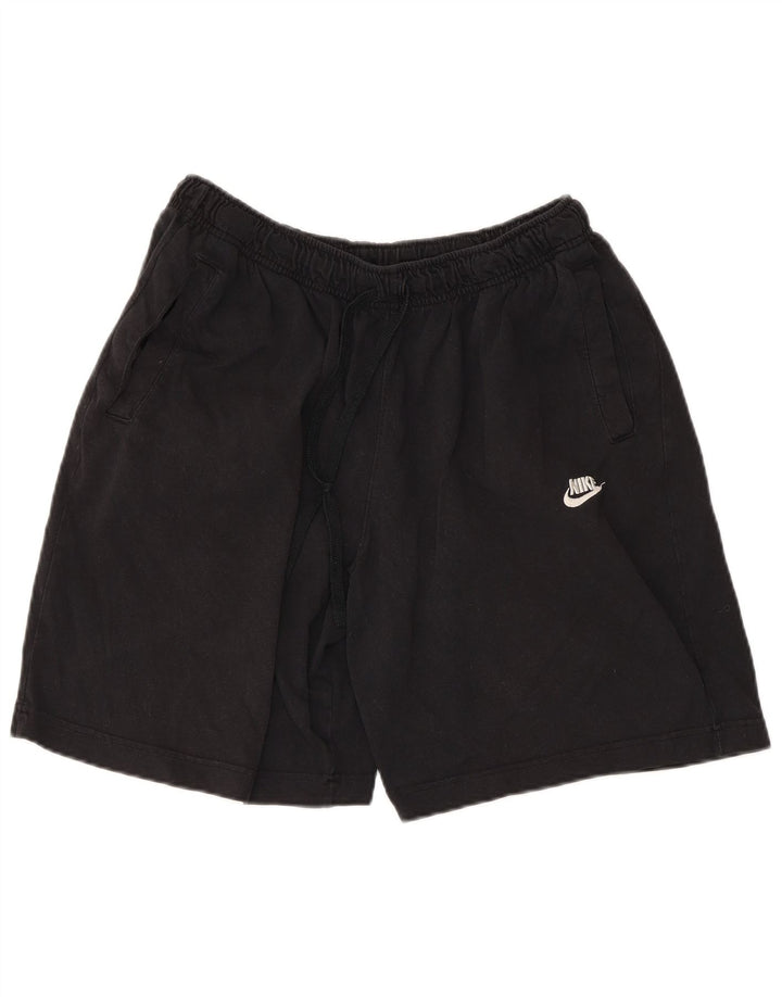NIKE Pantalones cortos deportivos para hombre, tamaño grande, algodón negro