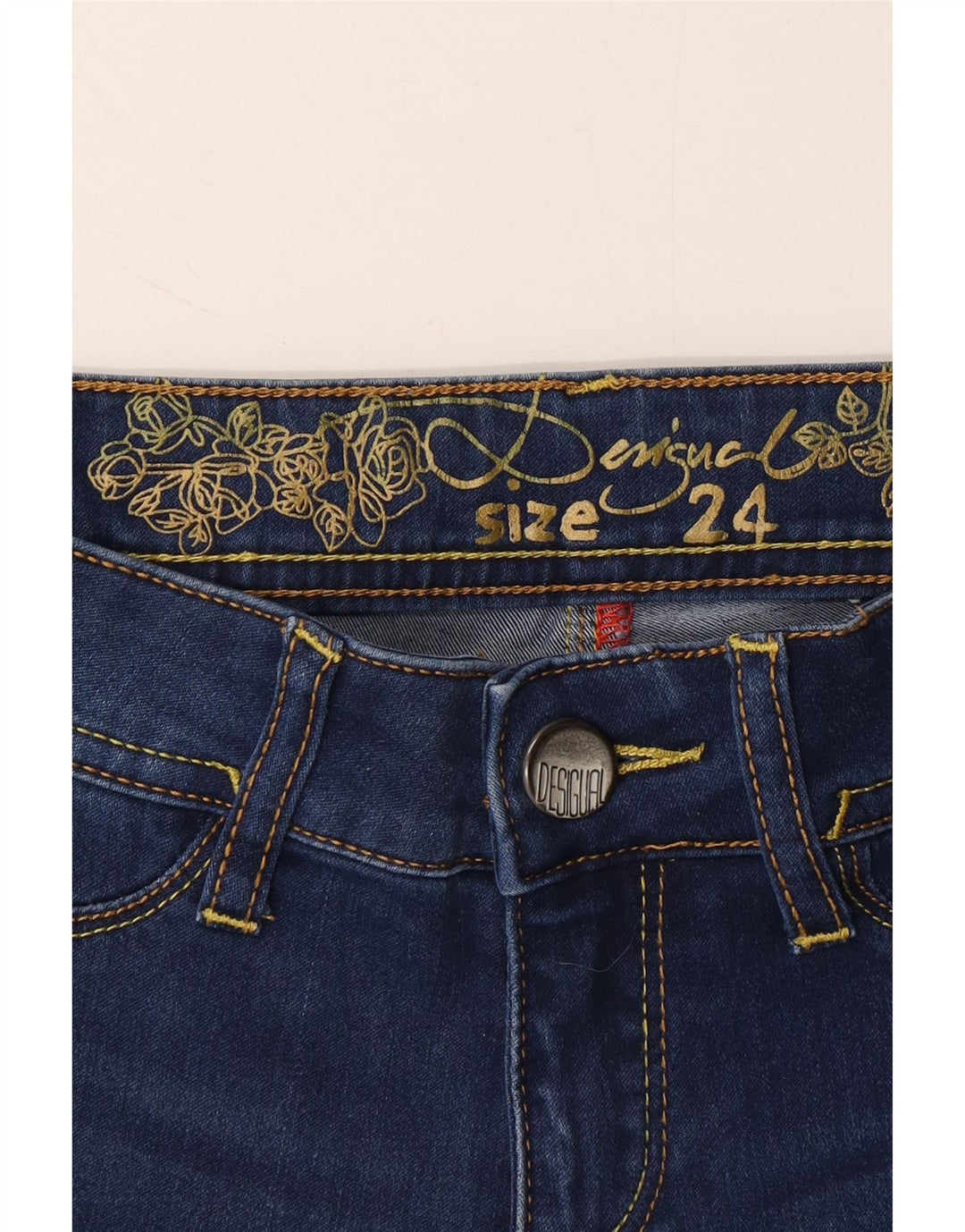 DESIGUAL Womens Skinny Jeans W24 L25 Blue