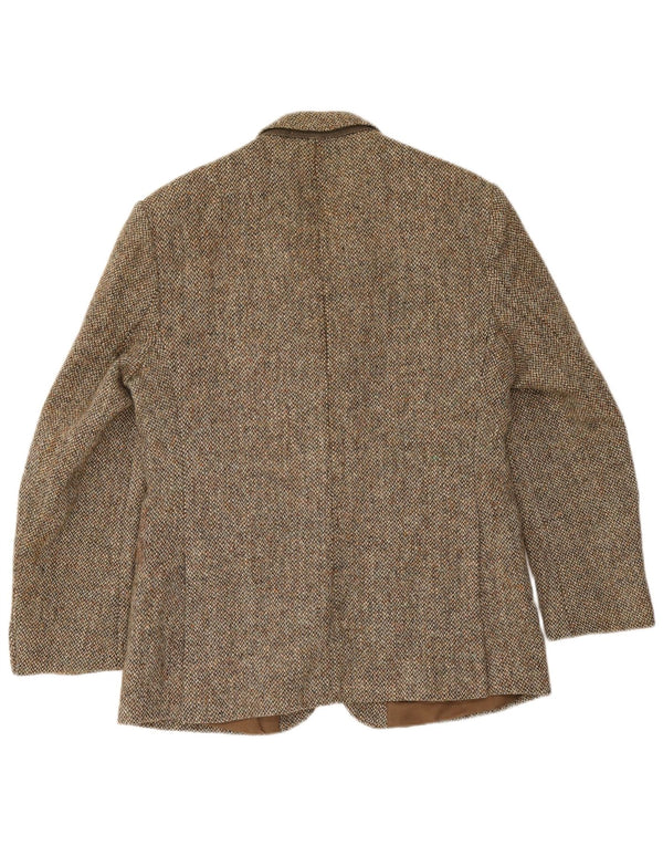 Harris Tweed Chaqueta tipo blazer de 2 botones para hombre Reino Unido 40 Lana de espiga marrón grande