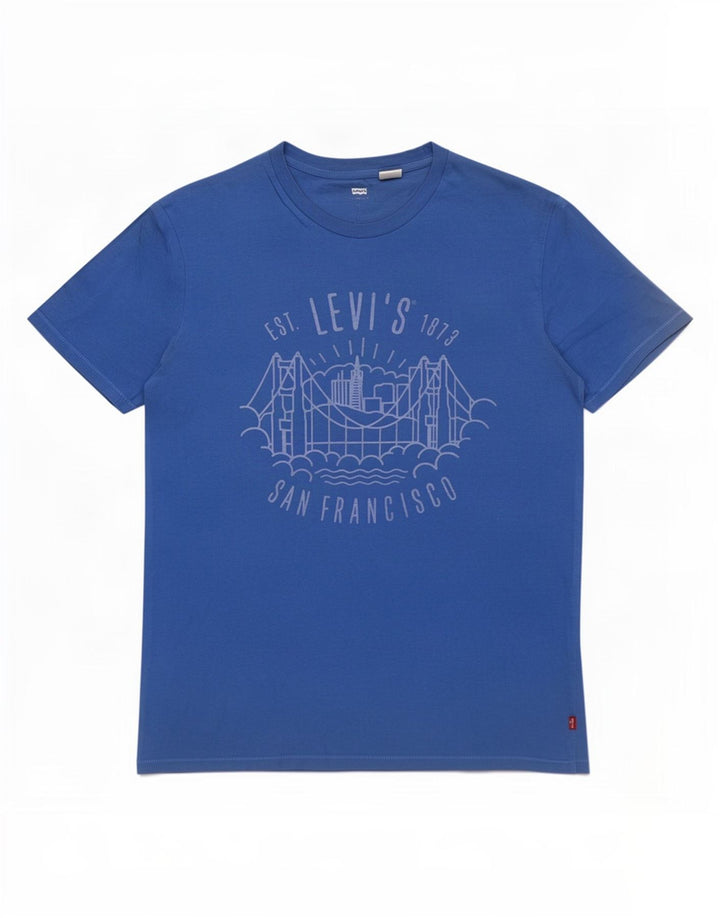 Levi's Hombre Camiseta Gráfica Top Algodón Azul Medio