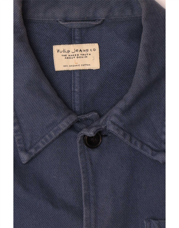 Nudie Jeans Chaqueta utilitaria para hombre UK 40 Large Algodón azul