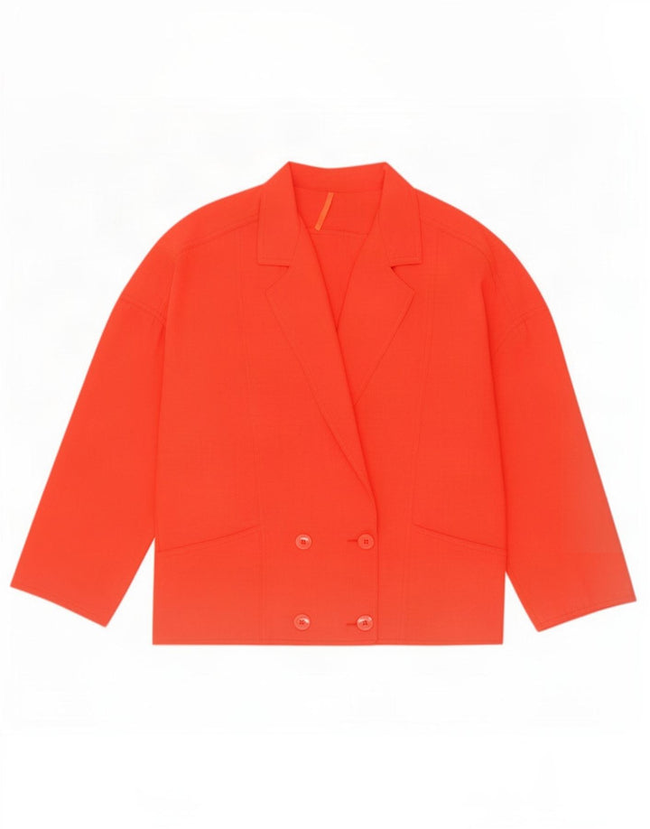 Vintage mujer oversize doble pecho Blazer chaqueta Reino Unido 10 pequeño rojo