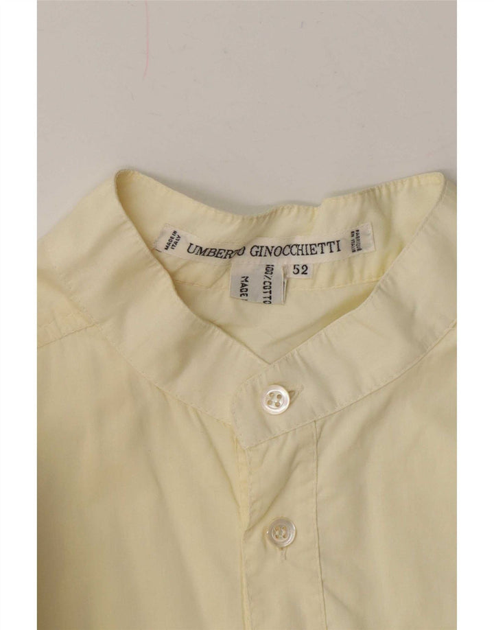 Umberto Ginocchietti Camisa tipo jersey de manga corta para hombre IT 52 Large Amarillo