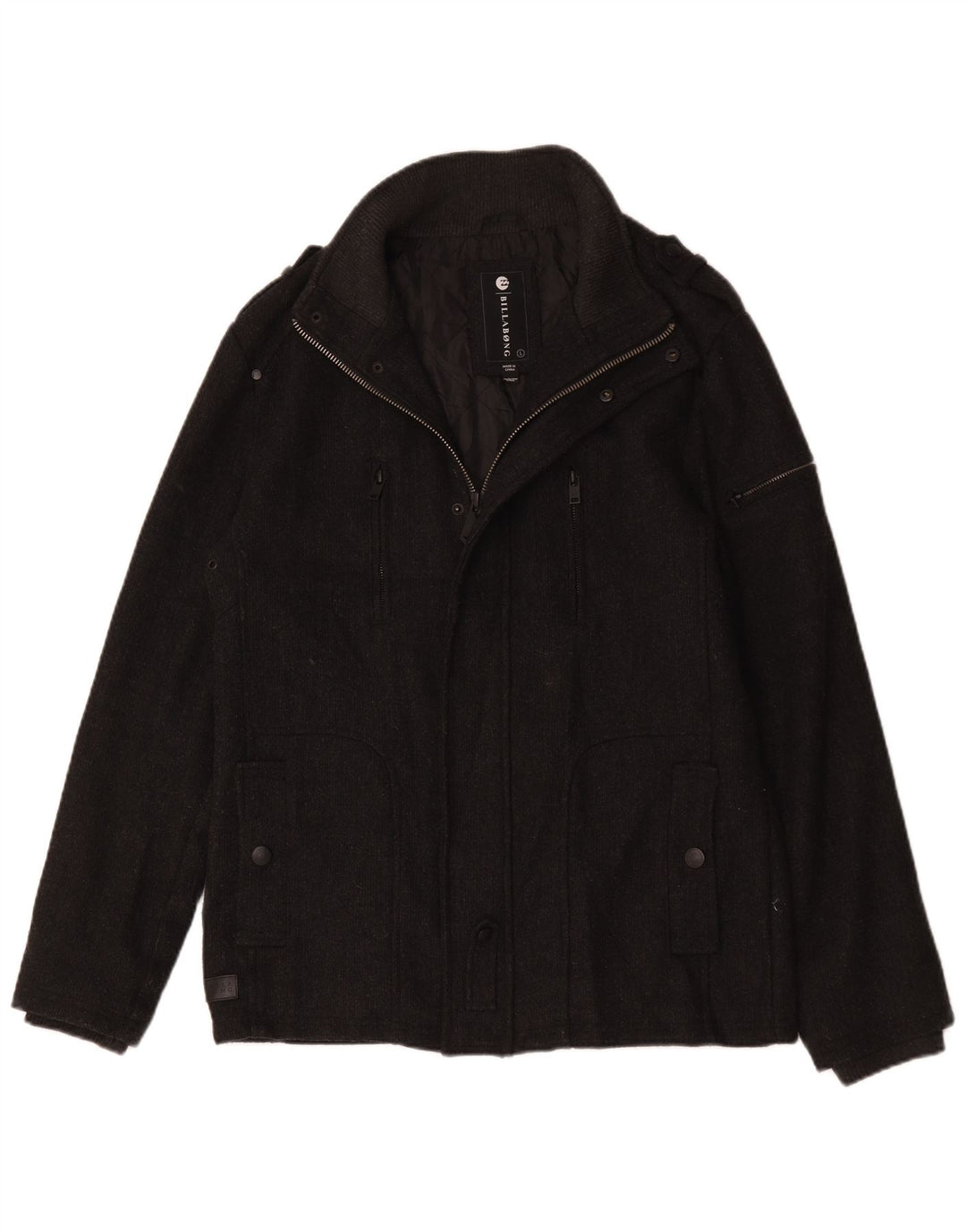 Billabong Chaqueta militar para hombre Reino Unido 40 Poliéster gris grande