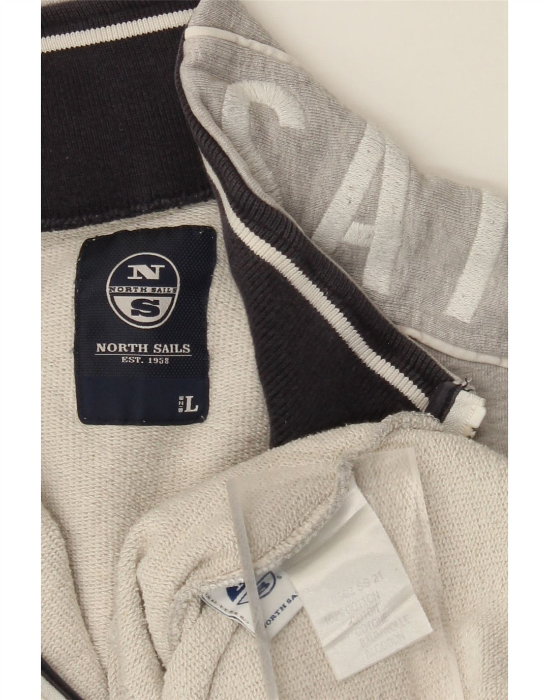 NORTH SAILS Chaqueta superior de chándal con gráfico para hombre Algodón gris grande
