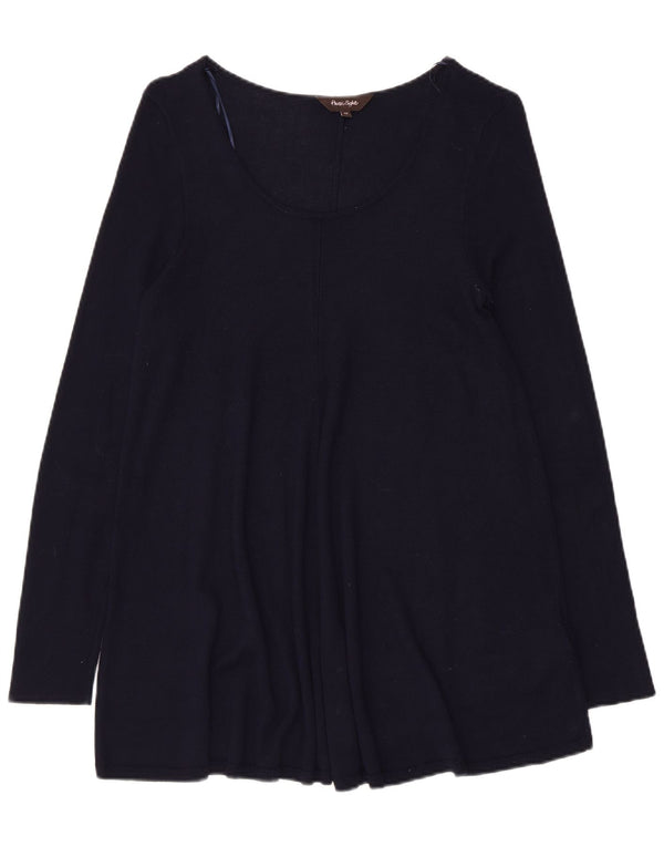 PHASE EIGHT Blusa de manga larga para mujer UK 12 Medium Azul marino Viscosa