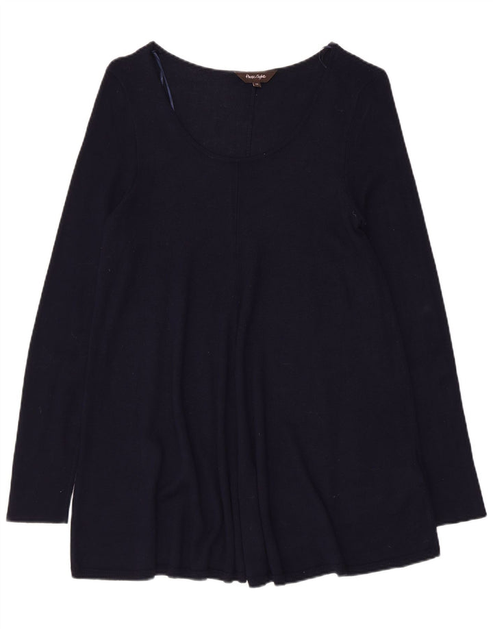 PHASE EIGHT Blusa de manga larga para mujer UK 12 Medium Azul marino Viscosa