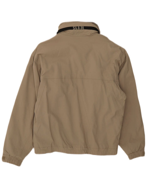 Slam Chaqueta cortavientos con capucha para hombre UK 36 Small Beige Nylon