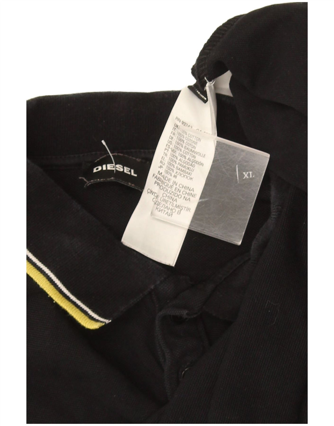 DIESEL Polo Hombre XL Algodón Negro