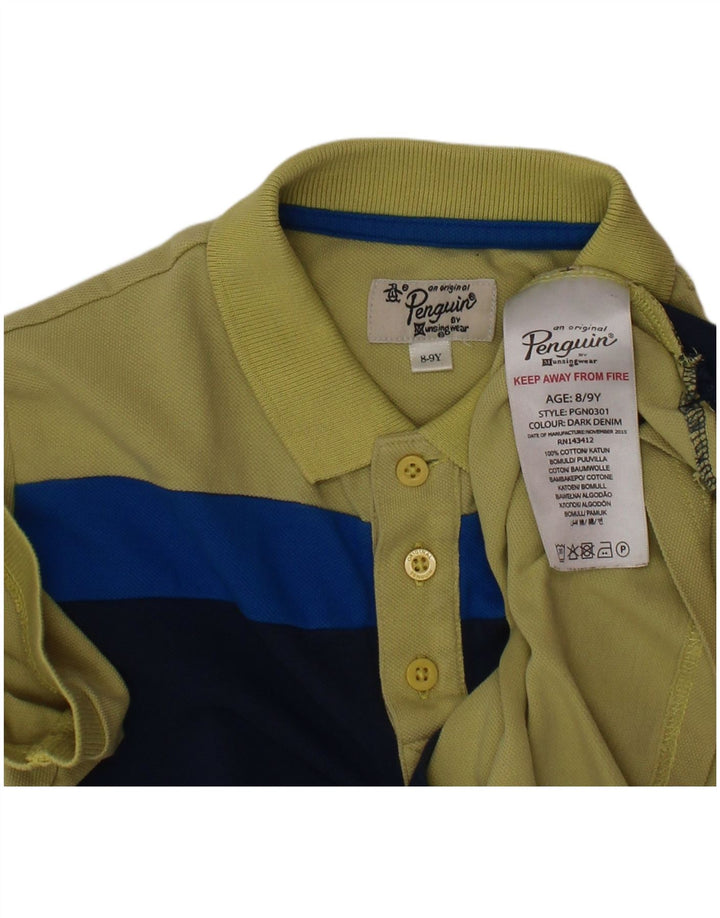 PENGUIN Polo para niño 8-9 años Algodón color block verde
