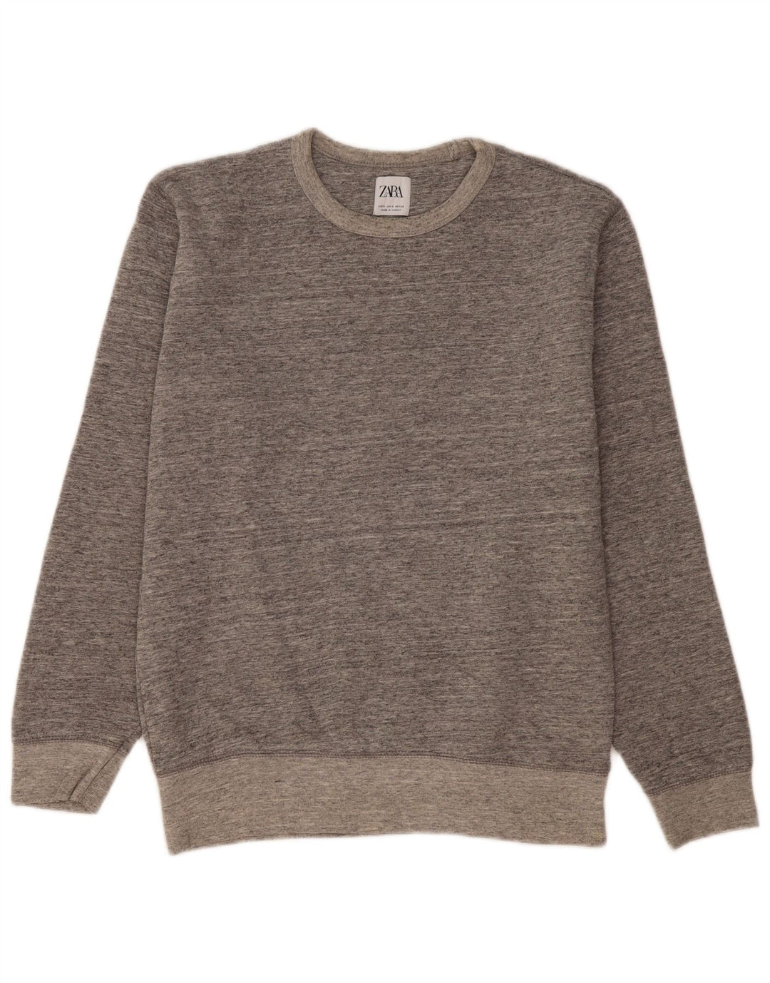 Zara Hombre Sudadera Jumper Small Gris Moteado Algodón