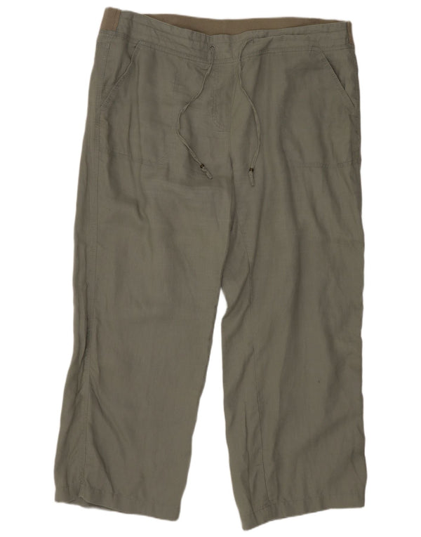 Marks & Spencer Pantalones Casuales de Corte Suelto para Mujer UK 40 Large W38 L27 Caqui