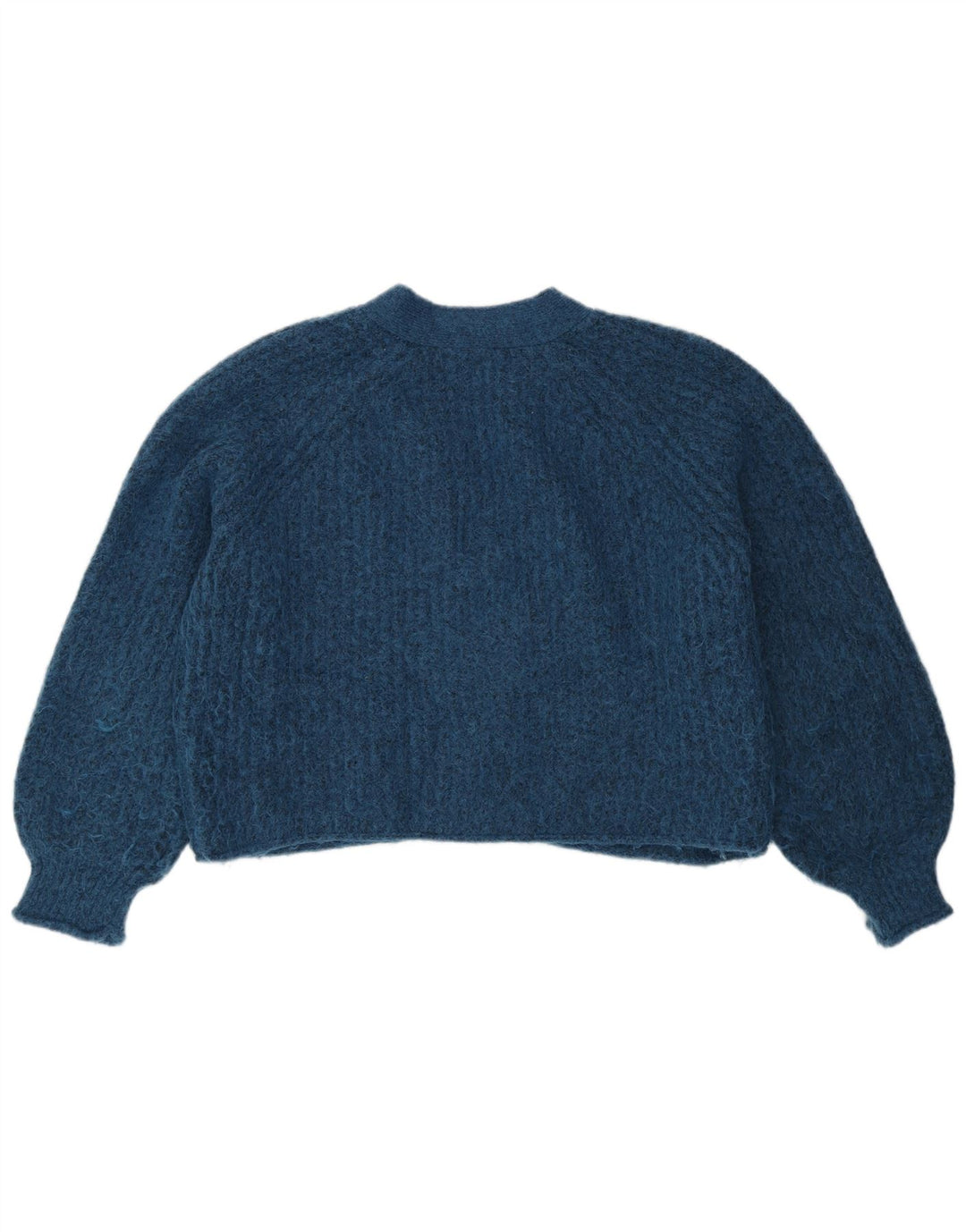 Zara Mujer Suéter Cárdigan Corto Extragrande UK 10 Pequeño Poliéster Azul