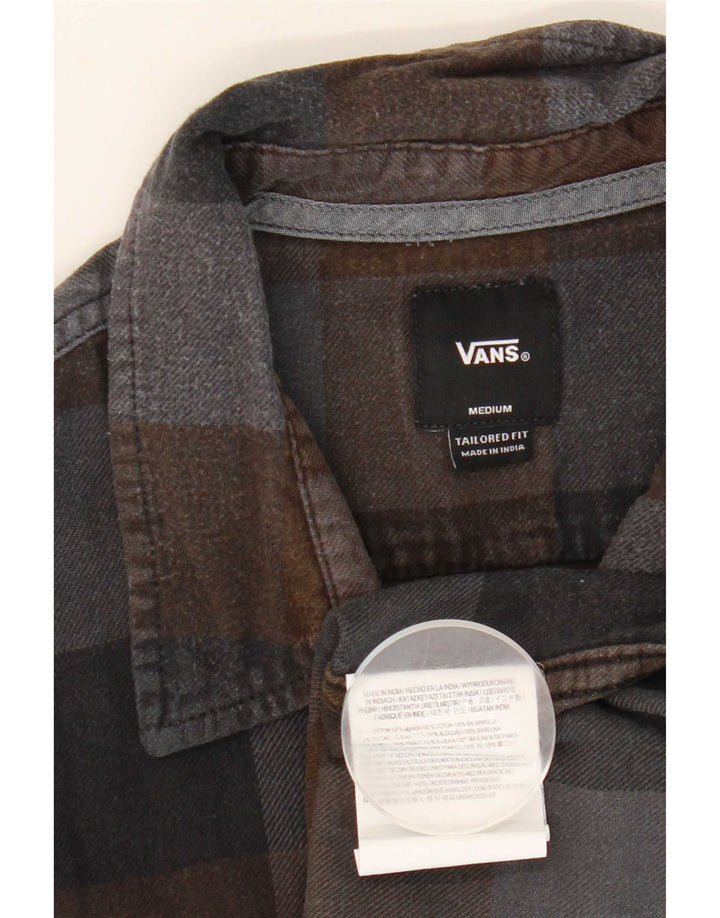 Camisa de franela de corte entallado de algodón a cuadros multicolor de tamaño mediano de Vans Hombre