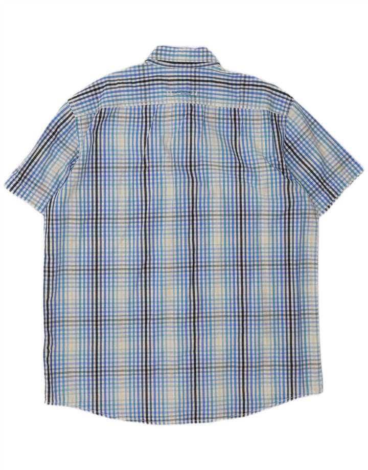 Camisa de manga corta para hombre Camel Active XL Algodón a cuadros azul