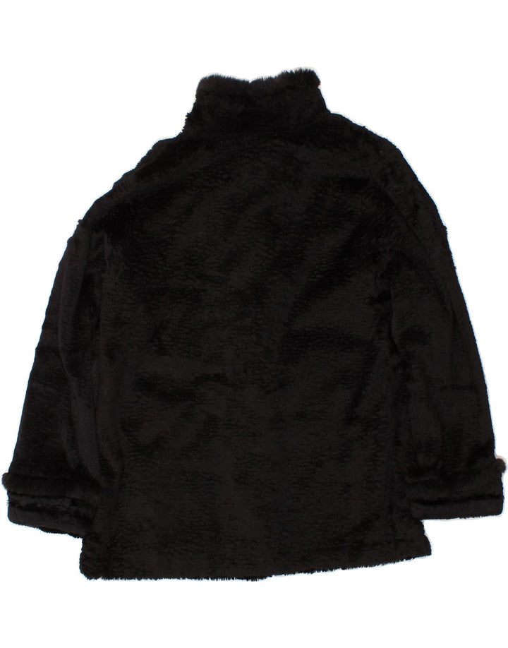 VINTAGE Womens Faux Fur Jacket UK 14 Medium Black Rayon Vintage Vintage and Second-Hand Vintage from Messina Hembry 