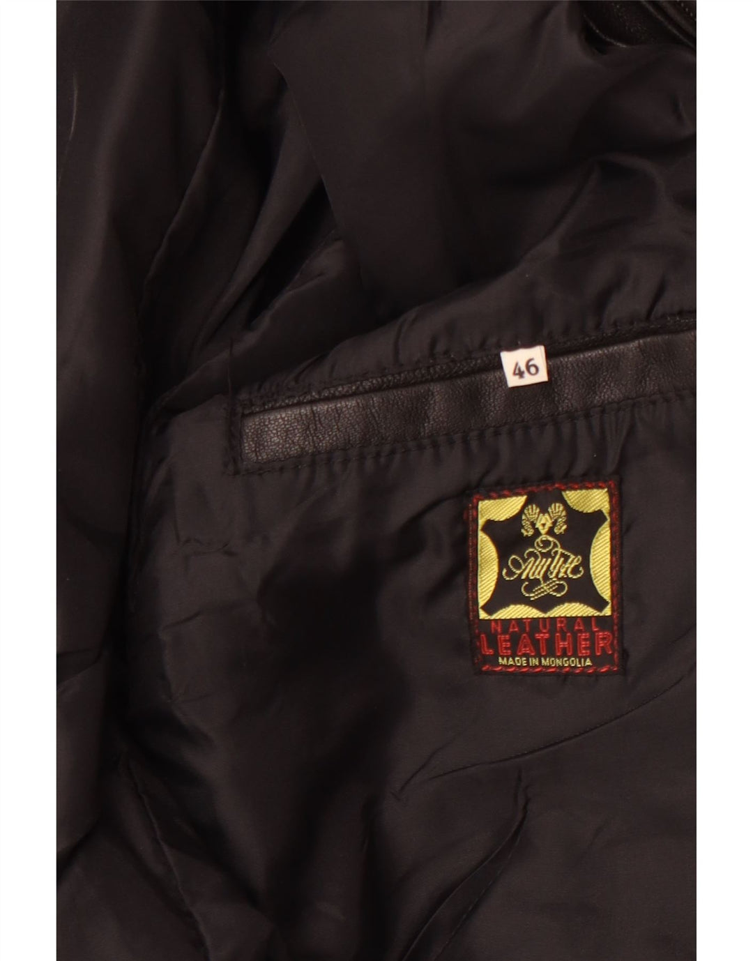 VINTAGE Chaqueta de cuero para hombre EU 46 Pequeño cuero negro