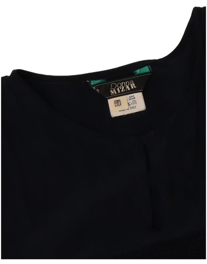 Blusa Mujer Donna Mizar Top IT 50 XL Seda Azul Marino