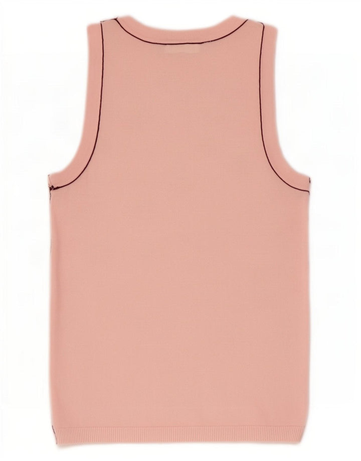 Zara Mujer Chaleco Top UK 8 Small Viscosa Rosa