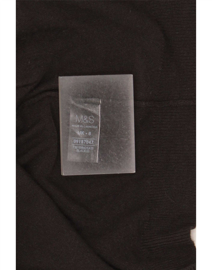 Marks & Spencer Suéter Cárdigan Abierto Largo para Mujer UK 8 Small Negro