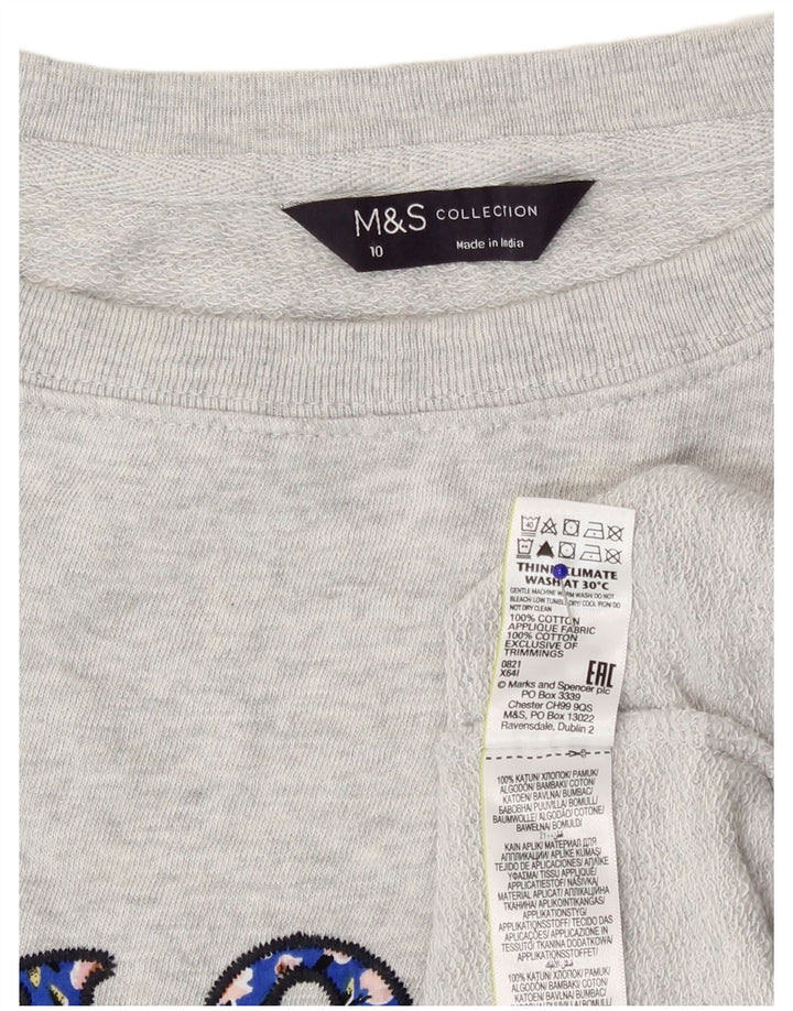 Marks & Spencer - Sudadera gráfica para mujer, talla 40, talla pequeña, color gris moteado