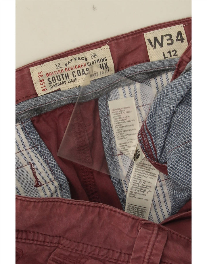 Pantalones cortos cargo para hombre Fat Face W34 Algodón rojo grande